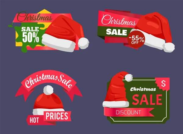 Weihnachten Urlaub Verkauf Abzeichen Vektor Illustration — Stockvektor