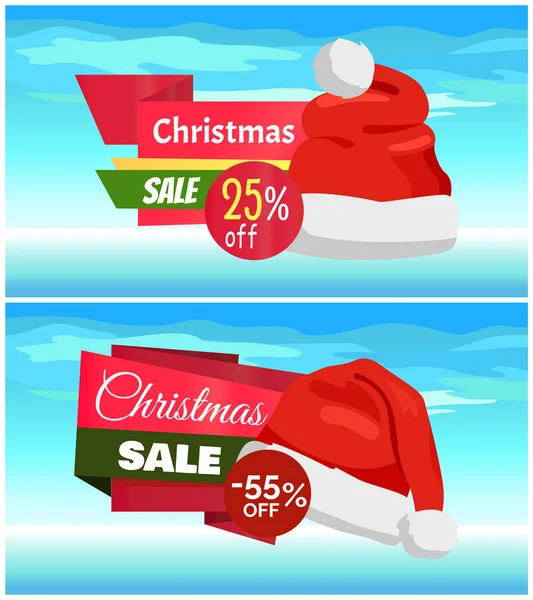 Affiches de vente de Noël Premium Quality Half Price — Image vectorielle