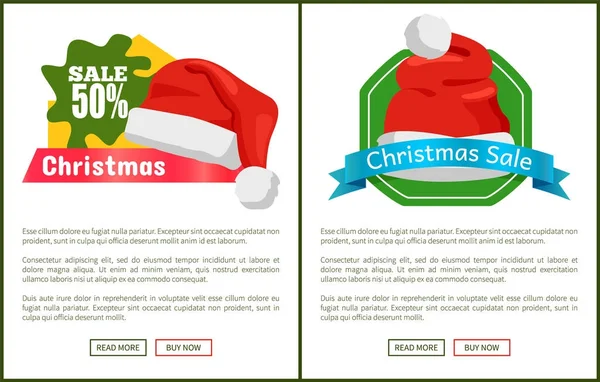 Ζεύγος μισή τιμή Χριστουγεννιάτικες κάρτες Promo πώληση — Διανυσματικό Αρχείο