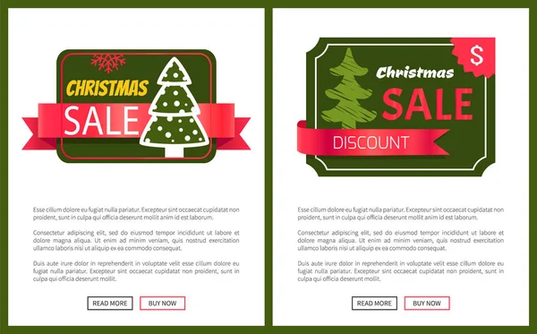 Ilustracja wektorowa dwa najlepsze Boże Narodzenie sprzedaży kart — Wektor stockowy