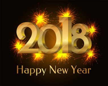 2018 mutlu yeni yıl Poster vektör çizim