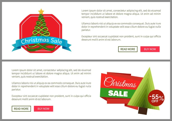 Vánoční prodej 55 z karty vektorové ilustrace — Stockový vektor