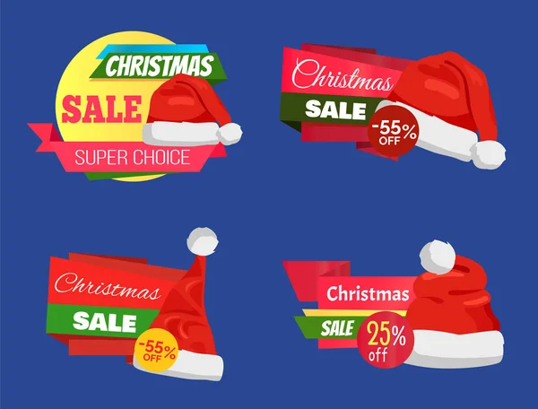 Christmas Sale Super Choice Half Price Banners — Stock Vector