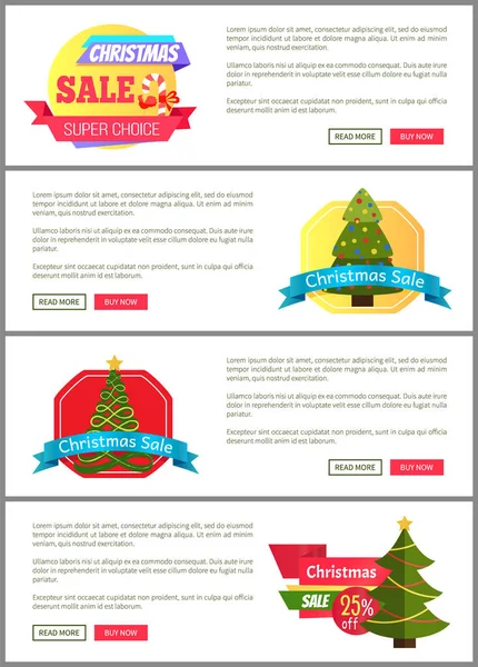 Set of Christmas Sale Super Choice Half Cost Cards — Stock Vector