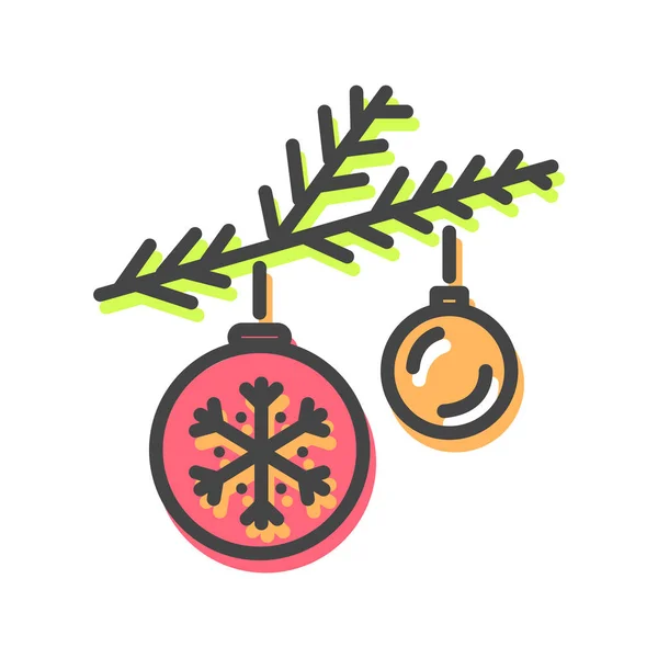 Labdát karácsonyi játékok ikon vektor illusztráció — Stock Vector