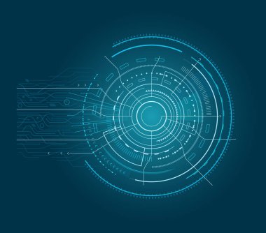 Oklar mavi vektör çizim ile arayüz