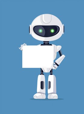 Robot standları boş kağıt vektör çizim ile