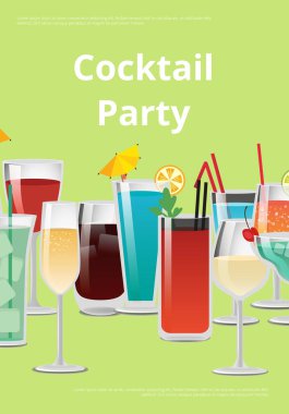 Kokteyl parti reklam Poster vektör çizim