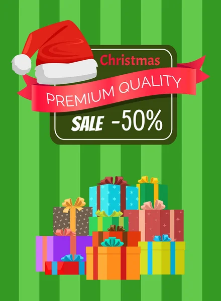 Calidad Premium Venta de Navidad Publicidad Etiqueta — Vector de stock