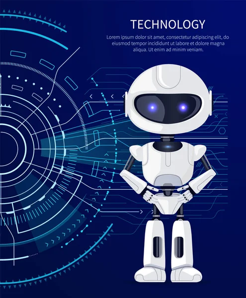 Technology Robot and Interface Vector Illustration — Stock Vector