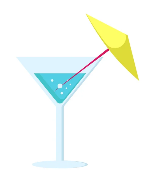 Margarita koktejl do skla dlouhé nohy s deštníkem — Stockový vektor