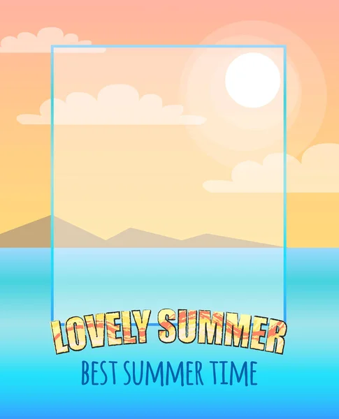 Прекрасный летний плакат спокойного моря с надписью . — стоковый вектор