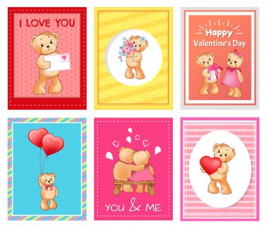 Sen ve ben oyuncak ayılar vektör seviyorum