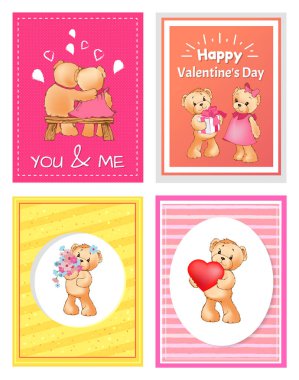 Sen ve ben oyuncak ayılar vektör seviyorum