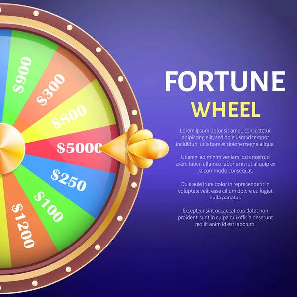 Fortune Wheel affisch, plats för Text Full längd — Stock vektor