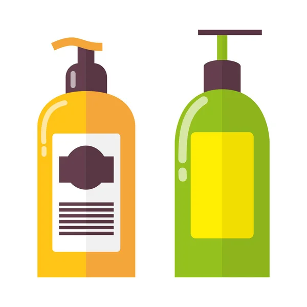 Two Bright Colorful Bottles Vector Illustration — Stock Vector