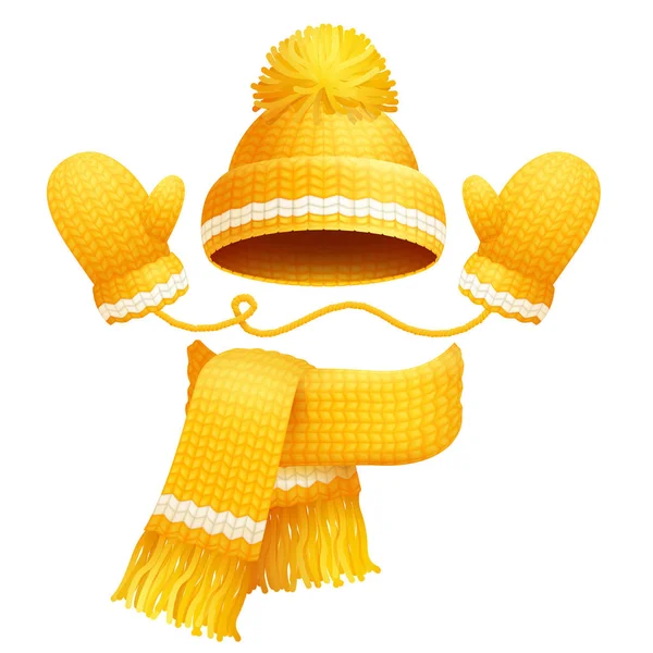 Милий капелюх шарф і рукавички Векторні ілюстрації — стоковий вектор