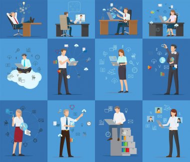 Birçok teknoloji kartvizit vektör çizim