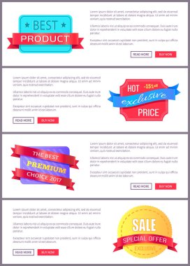 Set satılık özel teklif sipariş şimdi Web Poster vektör