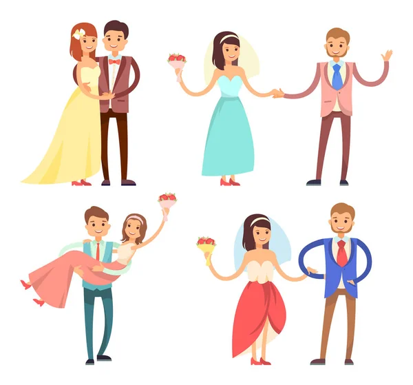 Newlyweds Celebration Set Ilustração vetorial —  Vetores de Stock