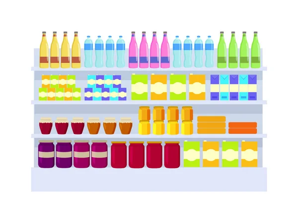 Supermarket Products Variety Vector Illustration — Stock Vector