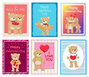 Sen ve ben oyuncak ayılar vektör seviyorum