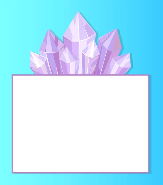 Lugar cristales púrpura para texto en marco blanco — Archivo Imágenes Vectoriales