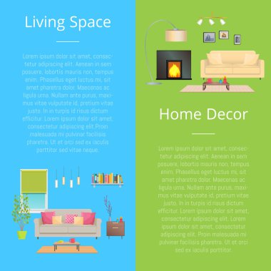 Yaşam alanı ev dekor Set vektör çizim