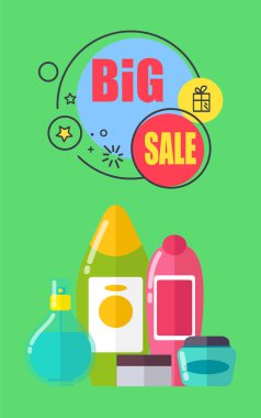 Şampuan ve duş jelleri Promo Poster için büyük bir indirim var