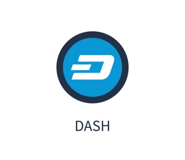 Dash Cryptocurrency simgesi başlık vektör çizim