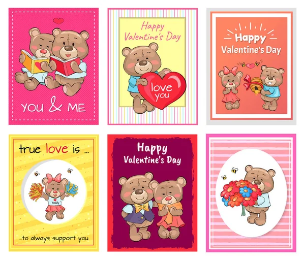 Plakátok meg boldog Valentin-napot neked és nekem — Stock Vector