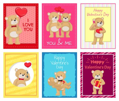 Sen ve ben oyuncak ayılar vektör seviyorum