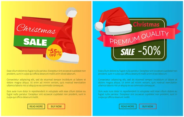 Precios calientes Santa Claus Sombreros Etiquetas promocionales Navidad — Vector de stock