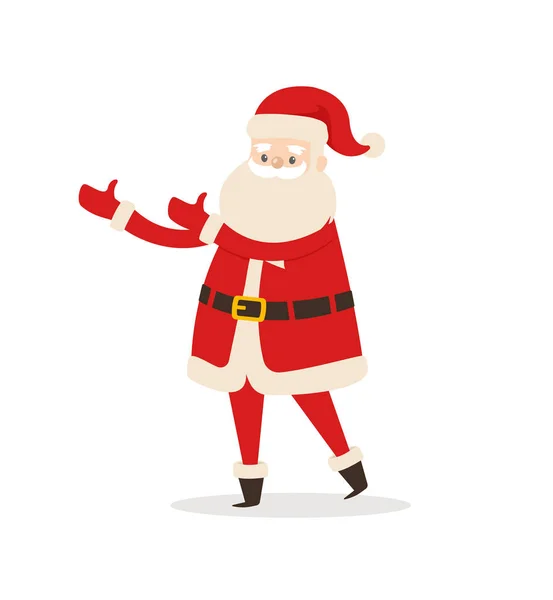 Santa Claus Cartoon Weihnachtsfigur Vektor-Symbol — Stockvektor