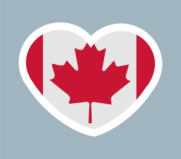 Niedlichen Aufkleber kanadische Flagge Vektor Illustration — Stockvektor