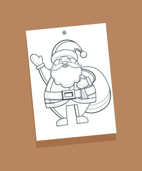 Santa Claus Bosquejo Imagen Vector Ilustración — Vector de stock