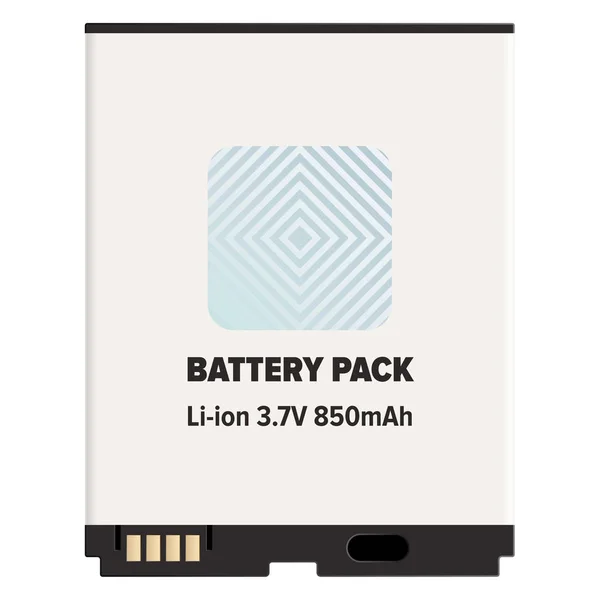 Battery Pack Li-ion of Lithium-ion geïsoleerd wit — Stockvector