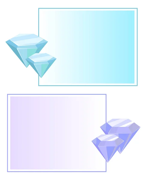 Blauviolette Kristalle und Edelsteine, Mineralien — Stockvektor