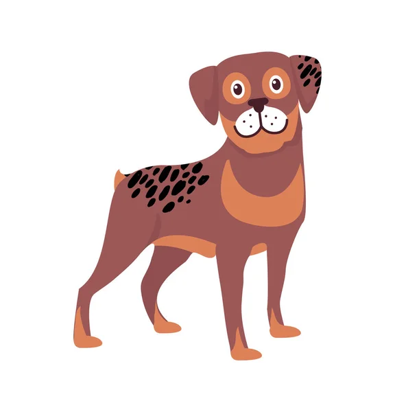 Brown Dog Black Spots Vector Illustration Symbol — Stock Vector