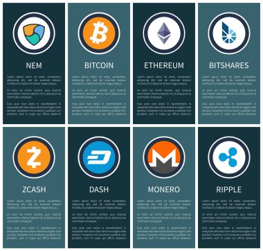 Cryptocurrency simgeler dikey Promo posterler