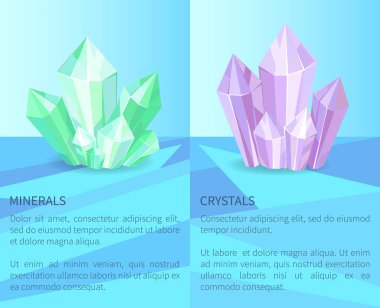 Mineral ve kristal Poster vektör çizim