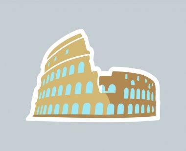 Rom Coliseum vektör çizim şablon kartı