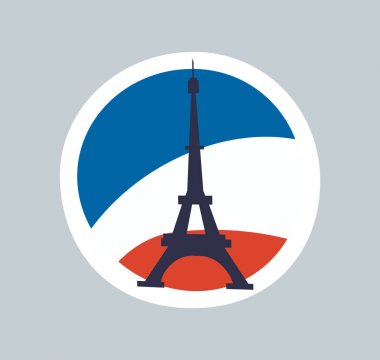 Eyfel Kulesi çok renkli arka plan üzerinde izole