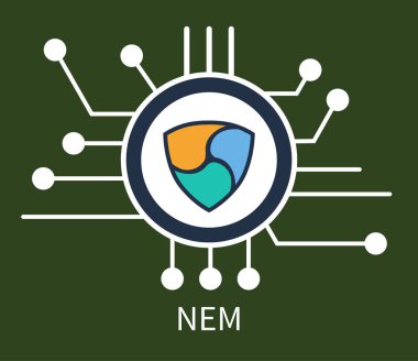 Nem Cryptocurrency Poster vektör çizim