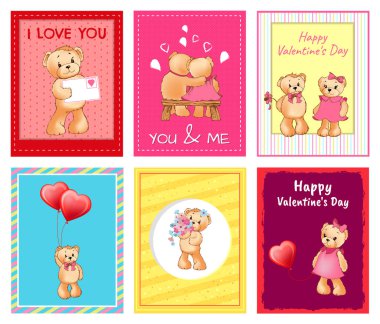 Sen ve ben oyuncak ayılar vektör seviyorum