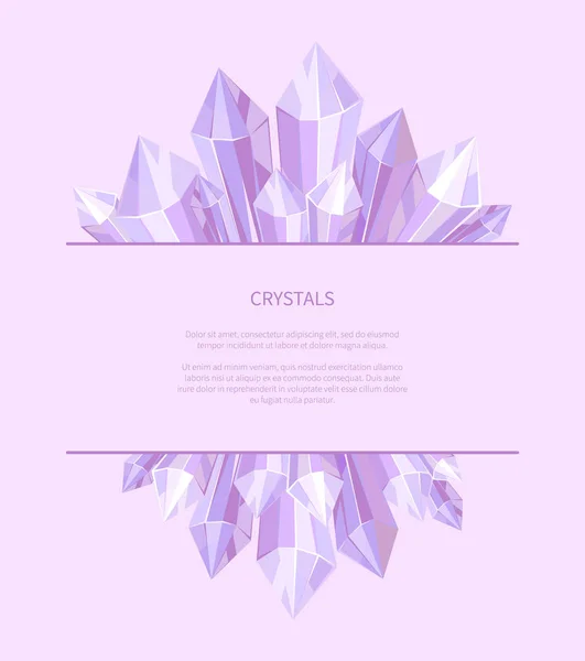 Crystals of Purple Color, Vector Illustration — Stock Vector