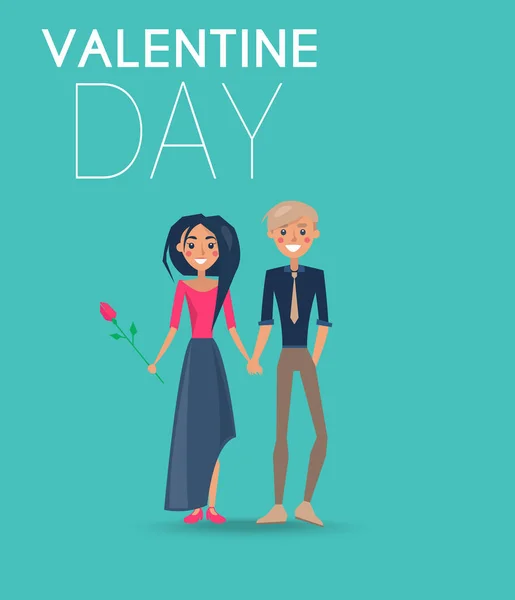 Coppia innamorata il giorno di San Valentino celebrativo Card — Vettoriale Stock