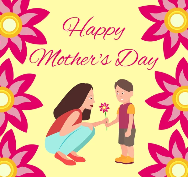 Happy Mothers Day Poster, Vector Illustration — Stock Vector