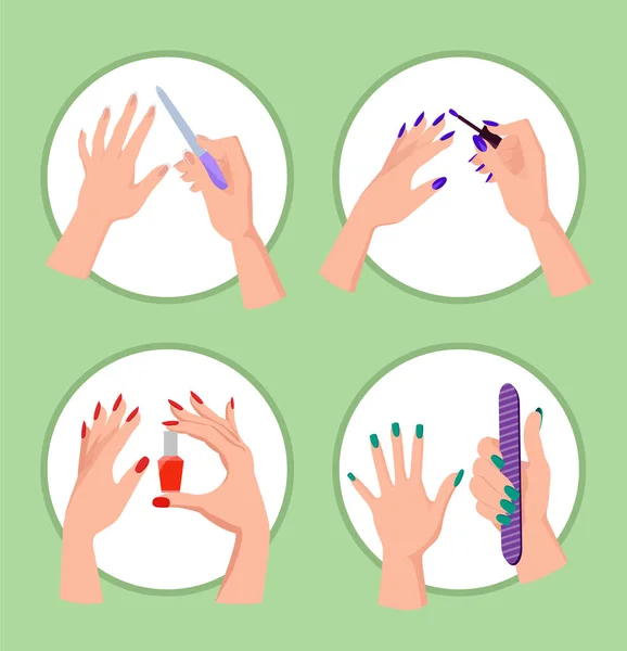 Nail Service samling Banner vektorillustration — Stock vektor