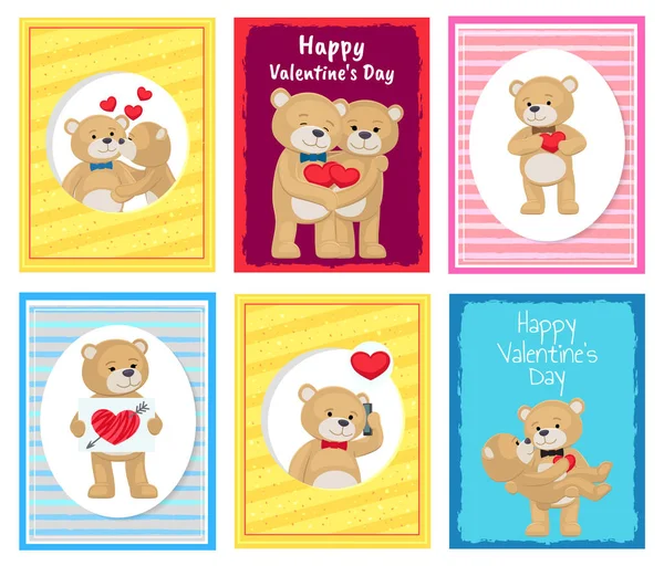 I Love You and Me Teddy Bears Vector — Stock Vector